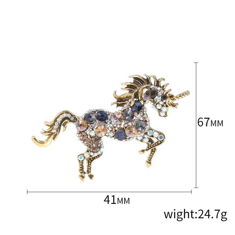 Cartoon unicorn brooch