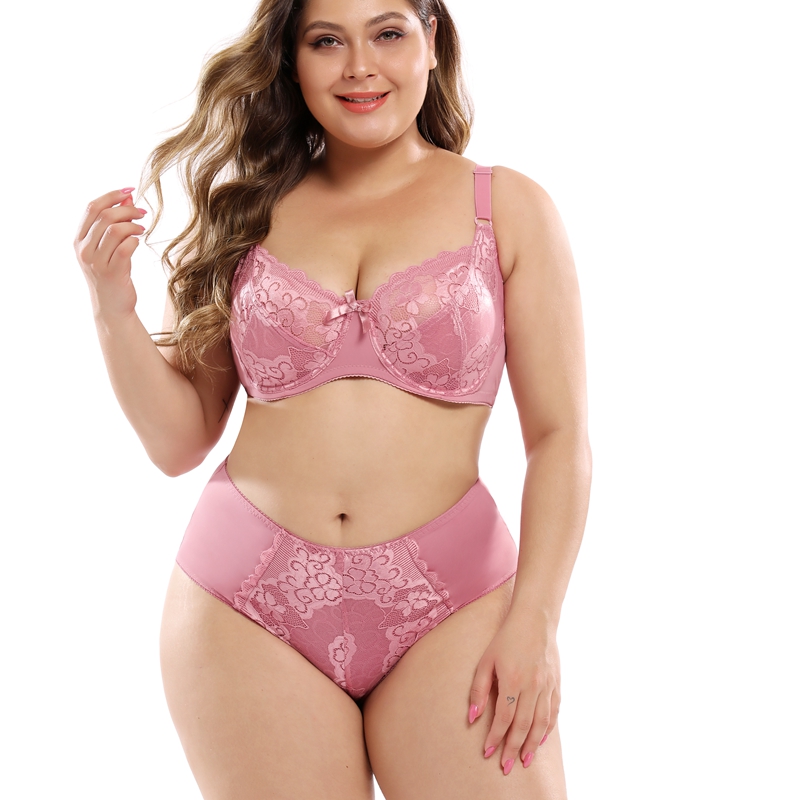 Ultra-Thin Lace Plus Size Bra Set Image 5
