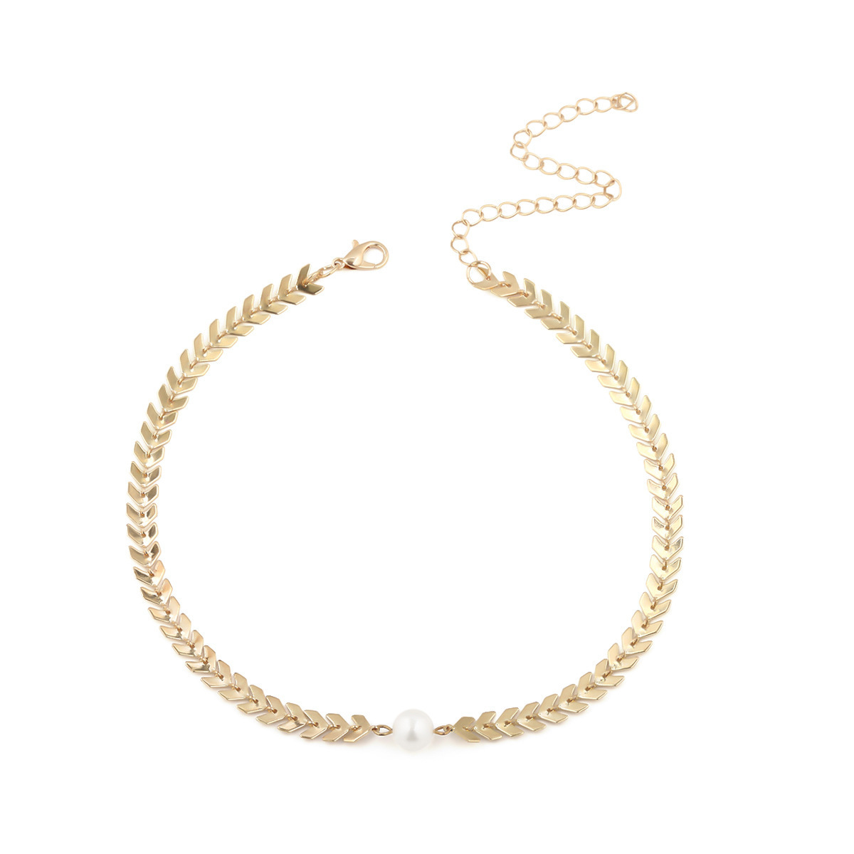 Fashionable Copper Fishbone Necklace