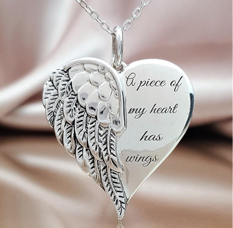 Close-up of Angel Wings Necklace