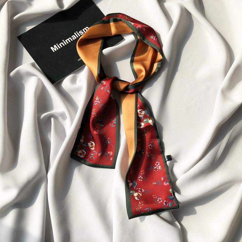 Floral Silk Scarf - Jujube
