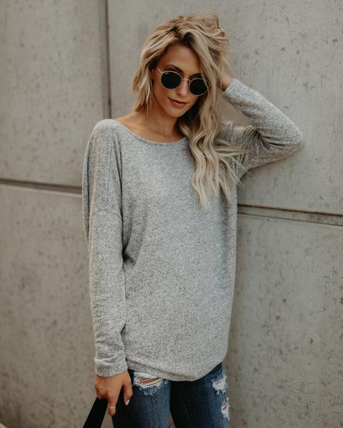 Backless Knotted Long Sleeve T-Shirt Detail 1