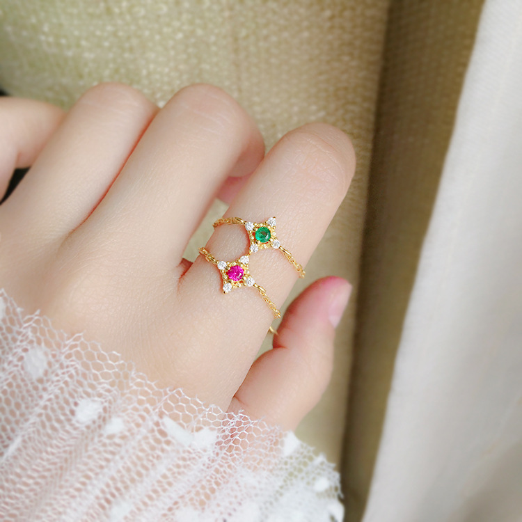 Red Diamond Chain Ring