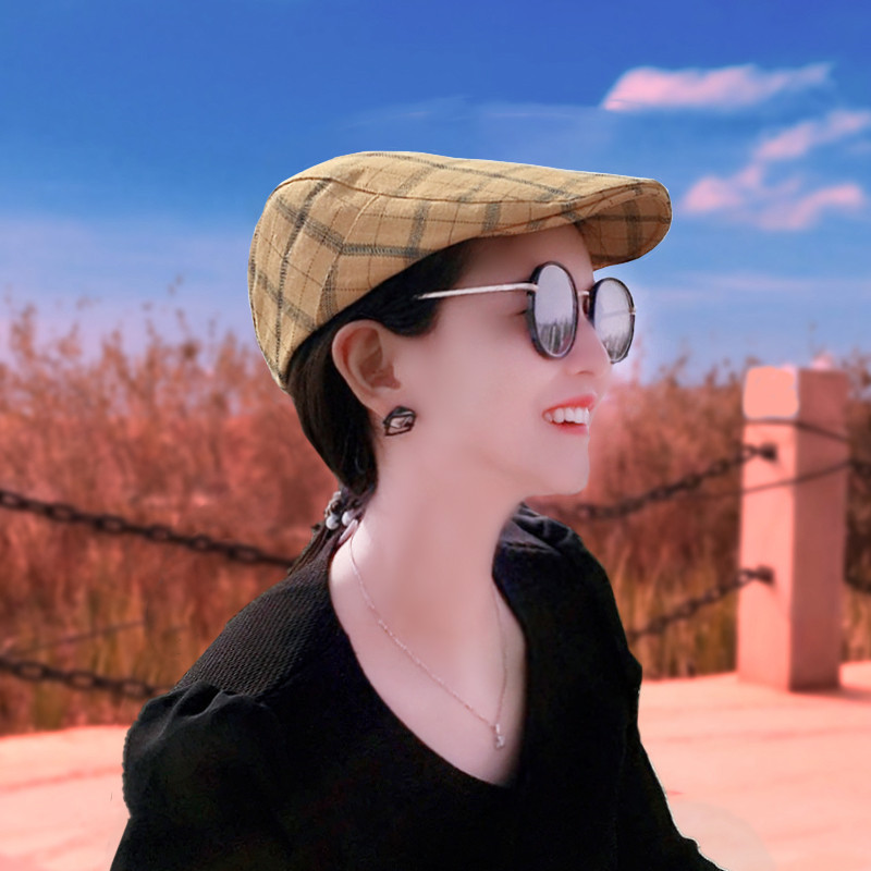 Plaid Cap Small Yellow Lattice