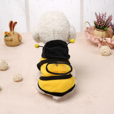 Animal de compagnie en costume d'abeille jaune