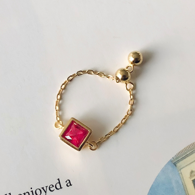 Silver Chain Ring - Yellow