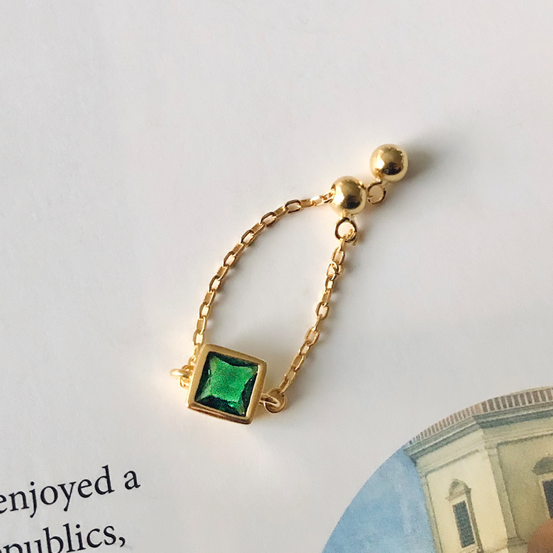 Silver Chain Ring - White