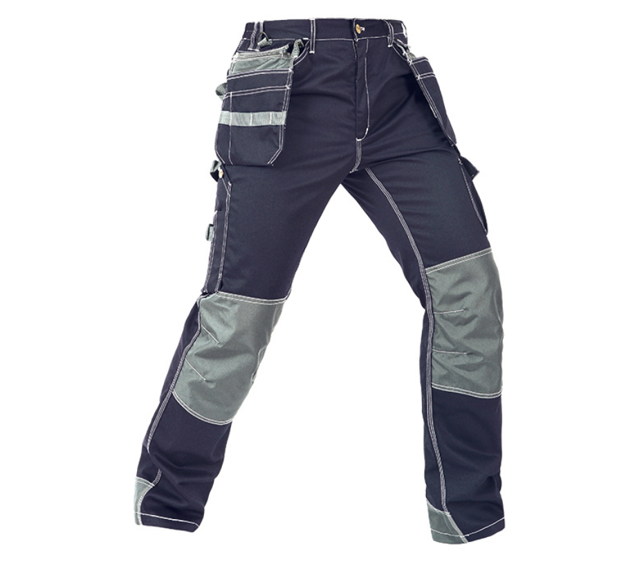 B128 Multi-Pocket Cotton Blend Work Pants for Men