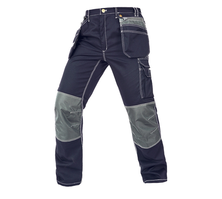 B128 Multi-Pocket Cotton Blend Work Pants for Men