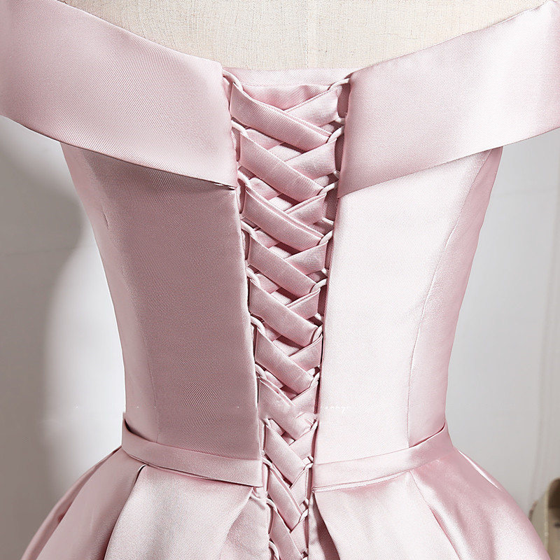 Pink Off-Shoulder Dress - Close-Up