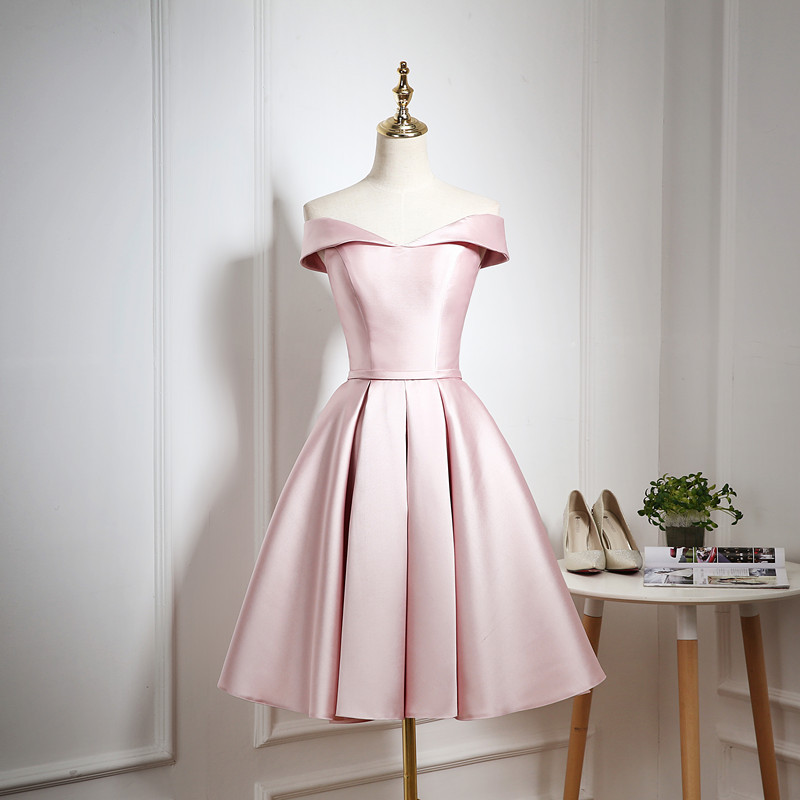 Pink Off-Shoulder Dress - Side View