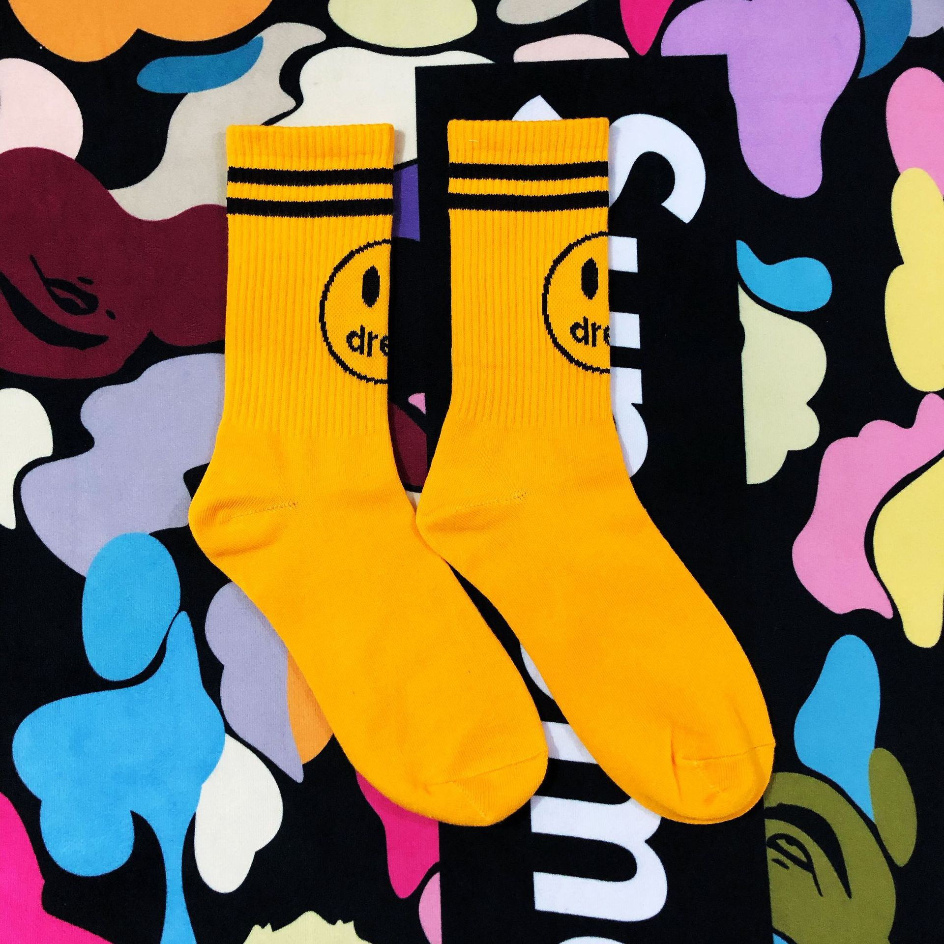 Cartoon Sports Socks Yellow
