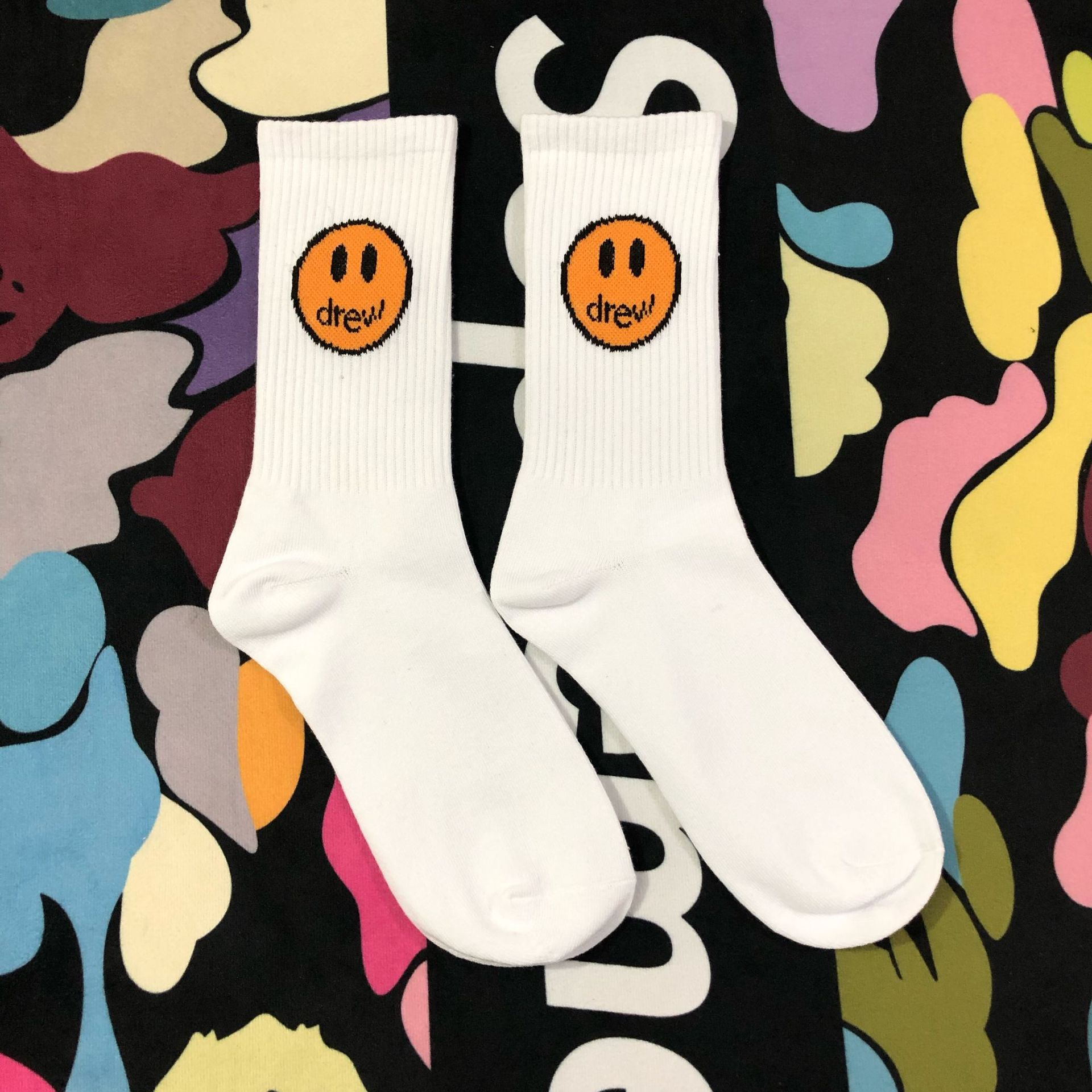 Cartoon Sports Socks White
