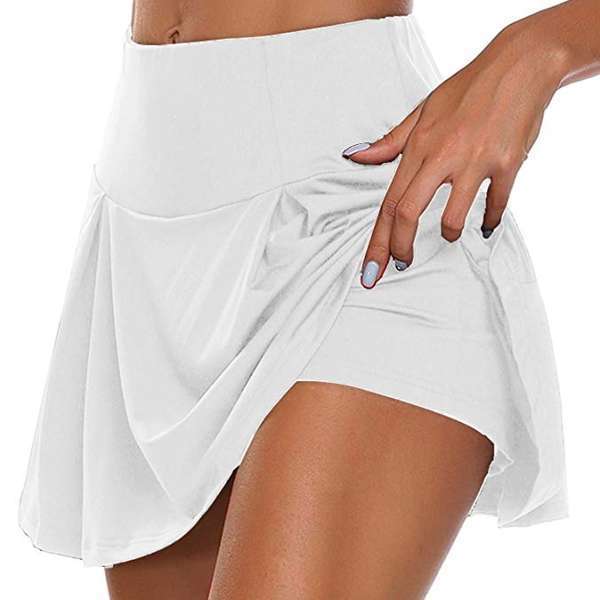 Model Wearing Skirted Biker Shorts
