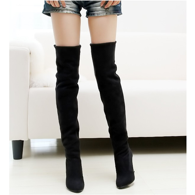 Grey Over-the-Knee Boots