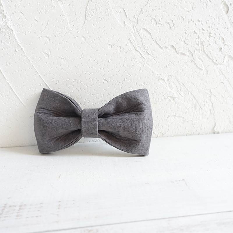 Gray bow tie on dog