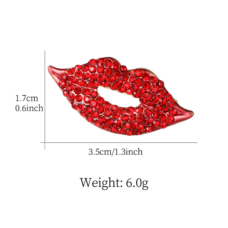 Rhinestone Lip Brooch