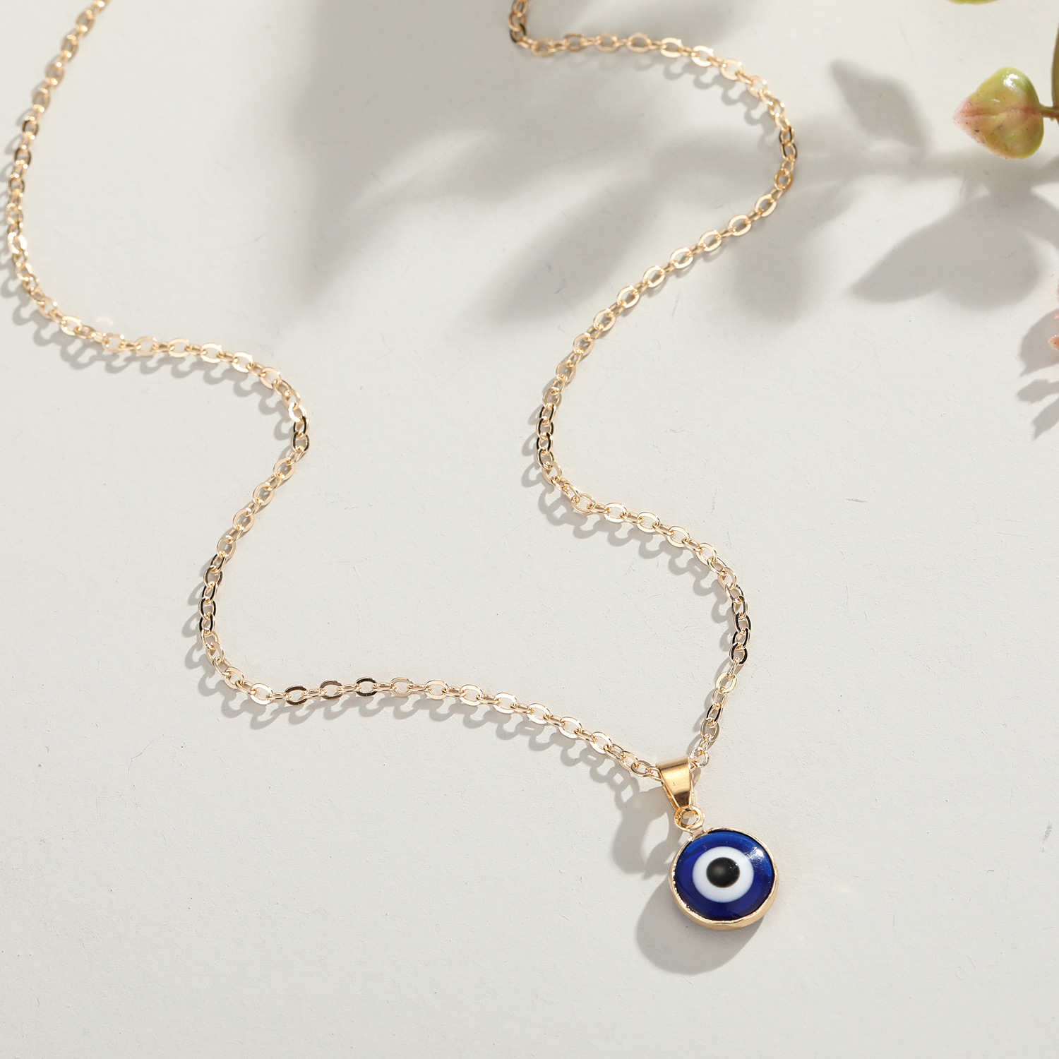 Different angle of Turkish Blue Eye Necklace