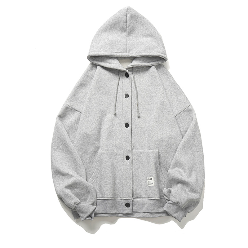 Hooded Casual Jacket Grey