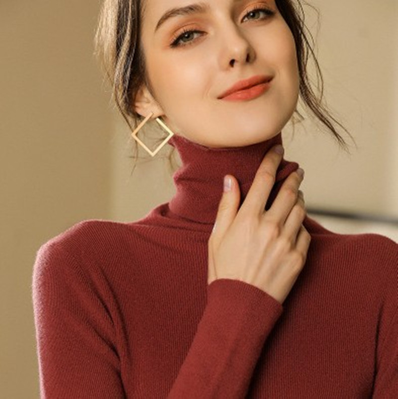 High-neck Cashmere Sweater - Style 12