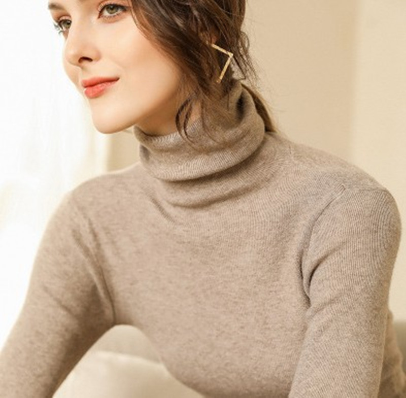 High-neck Cashmere Sweater - Style 1