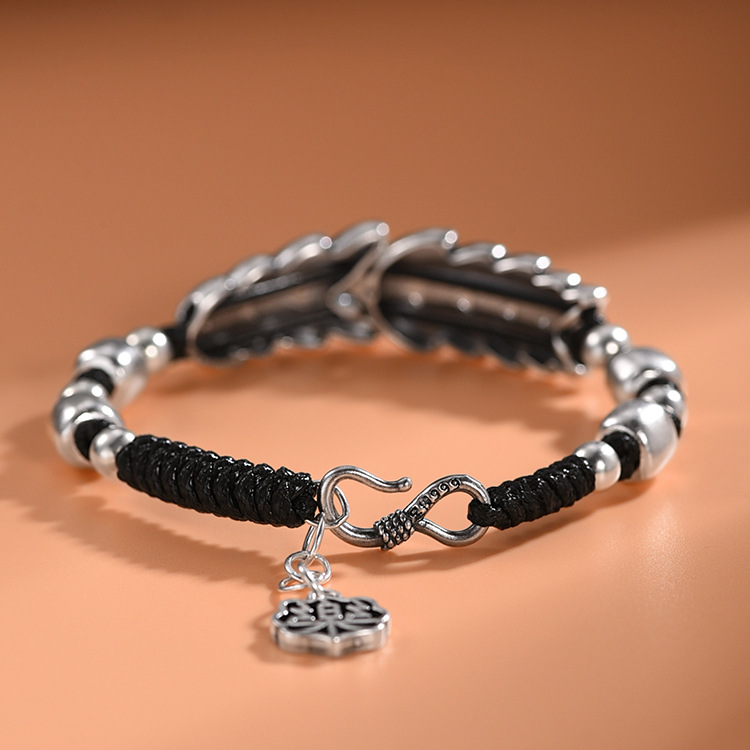 S999 Sterling Silver Hand-woven Barley Bracelet
