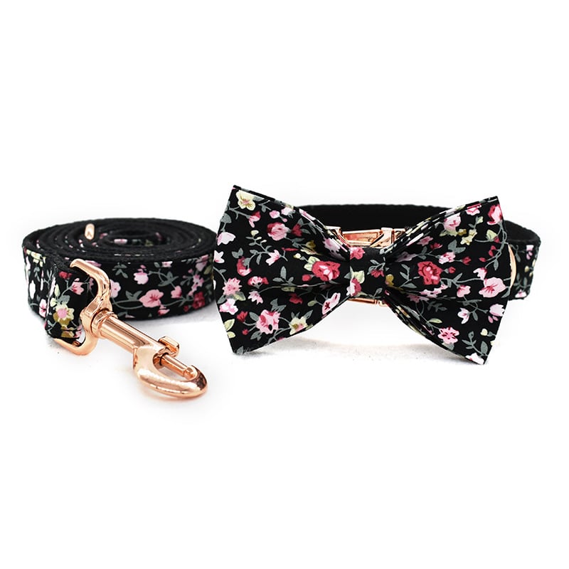 Black Flower Dog and Cat Collar Image 4