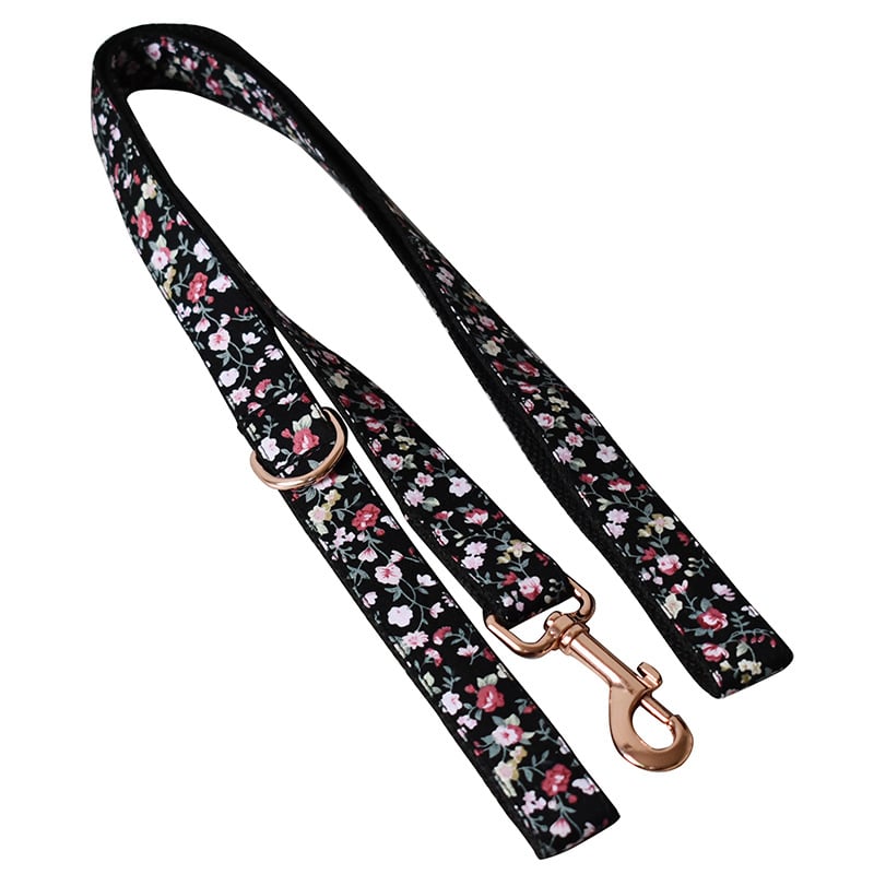 Black Flower Dog and Cat Collar Image 2