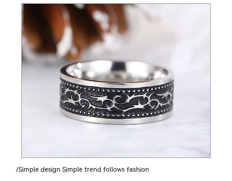 Men's Grease Titanium Steel Ring Variation
