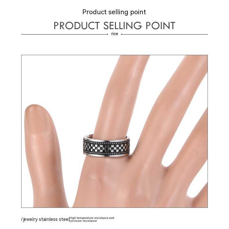 Men's Grease Titanium Steel Ring Variation