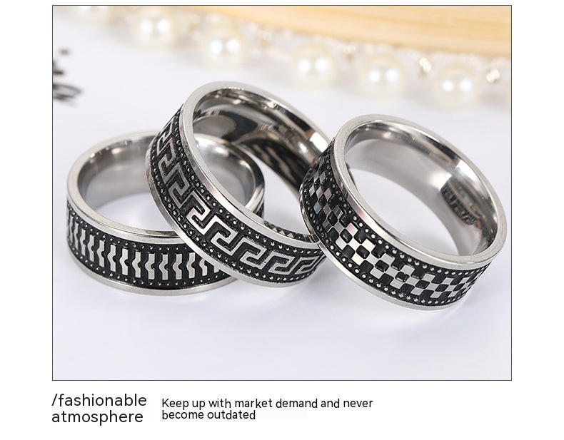 Men's Grease Titanium Steel Ring Variation