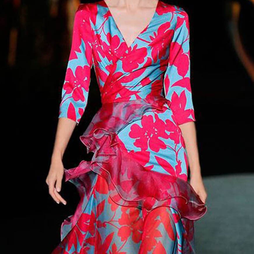 Red Printed Dress Image 4