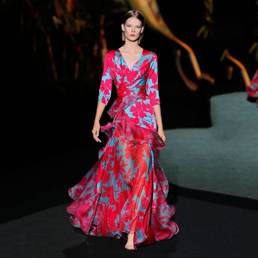 Red Printed Dress Image 5