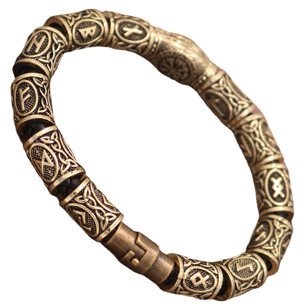 Viking Odin Rune Compass Beard Bead Bracelet - Image 5