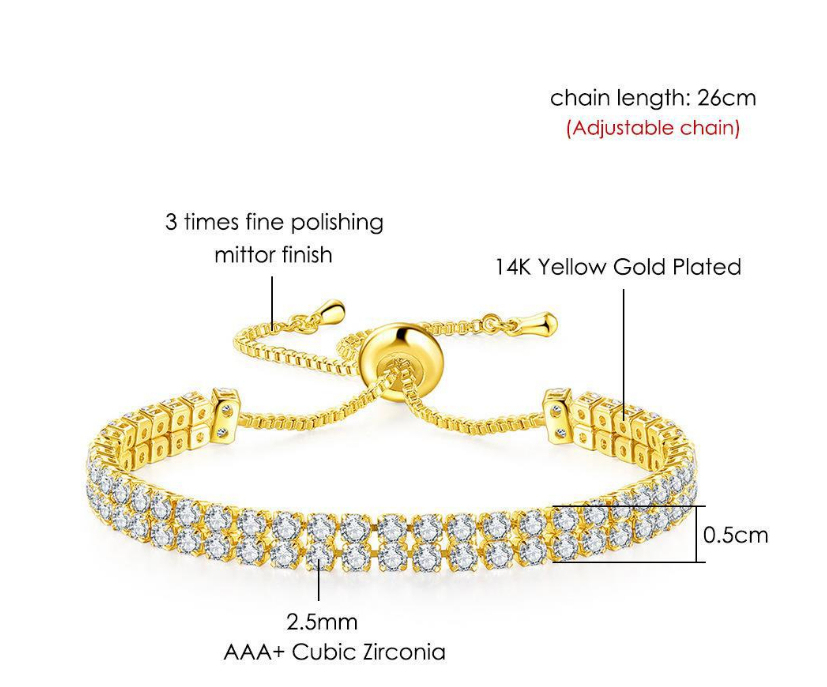 Fashion Double Row Zircon Bracelet