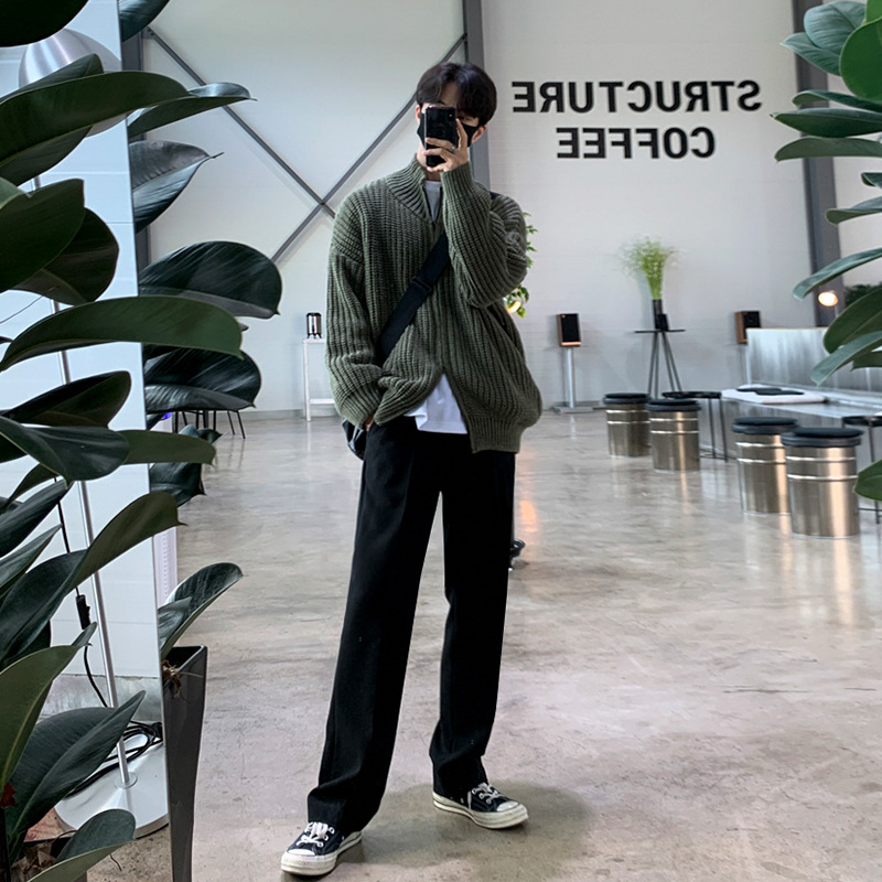 Half-high Neck Zip Knit Cardigan Image 7