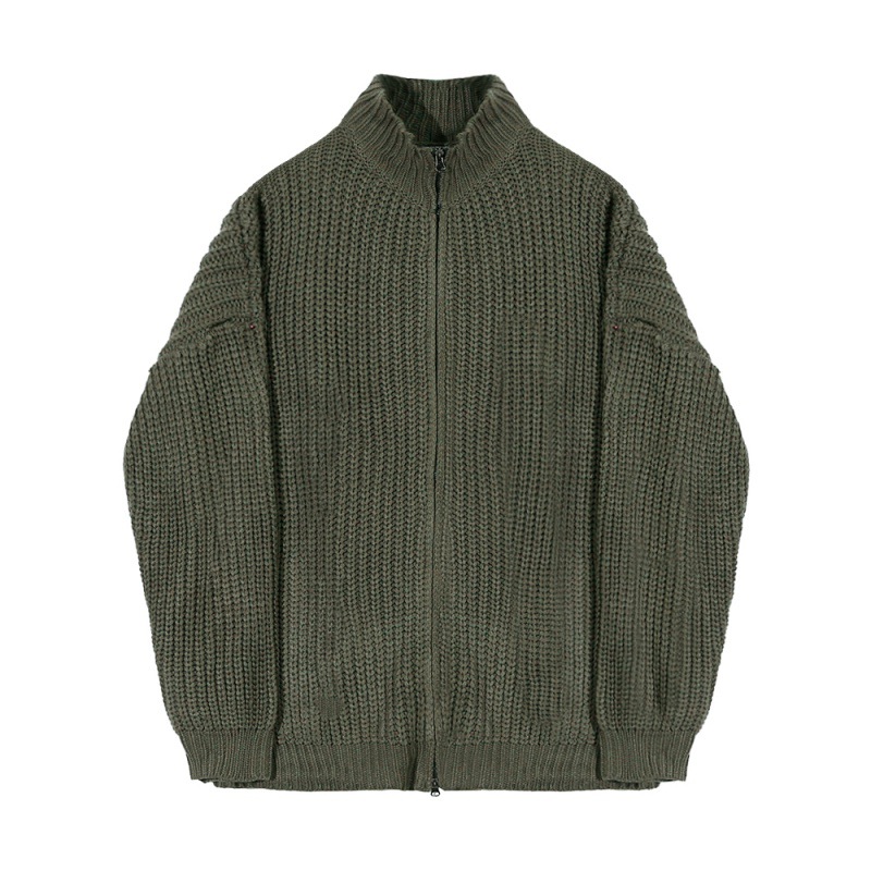 Half-high Neck Zip Knit Cardigan Image 6