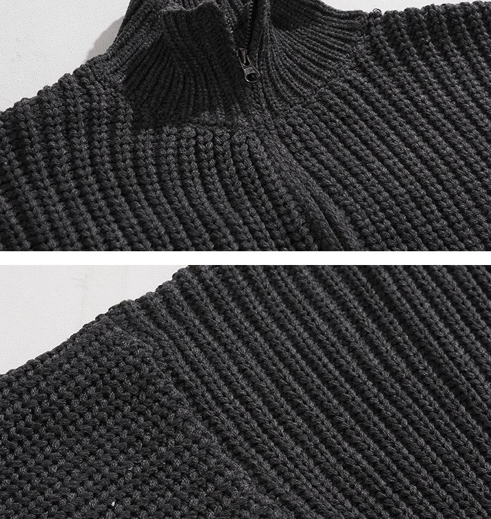 Half-high Neck Zip Knit Cardigan Image 1