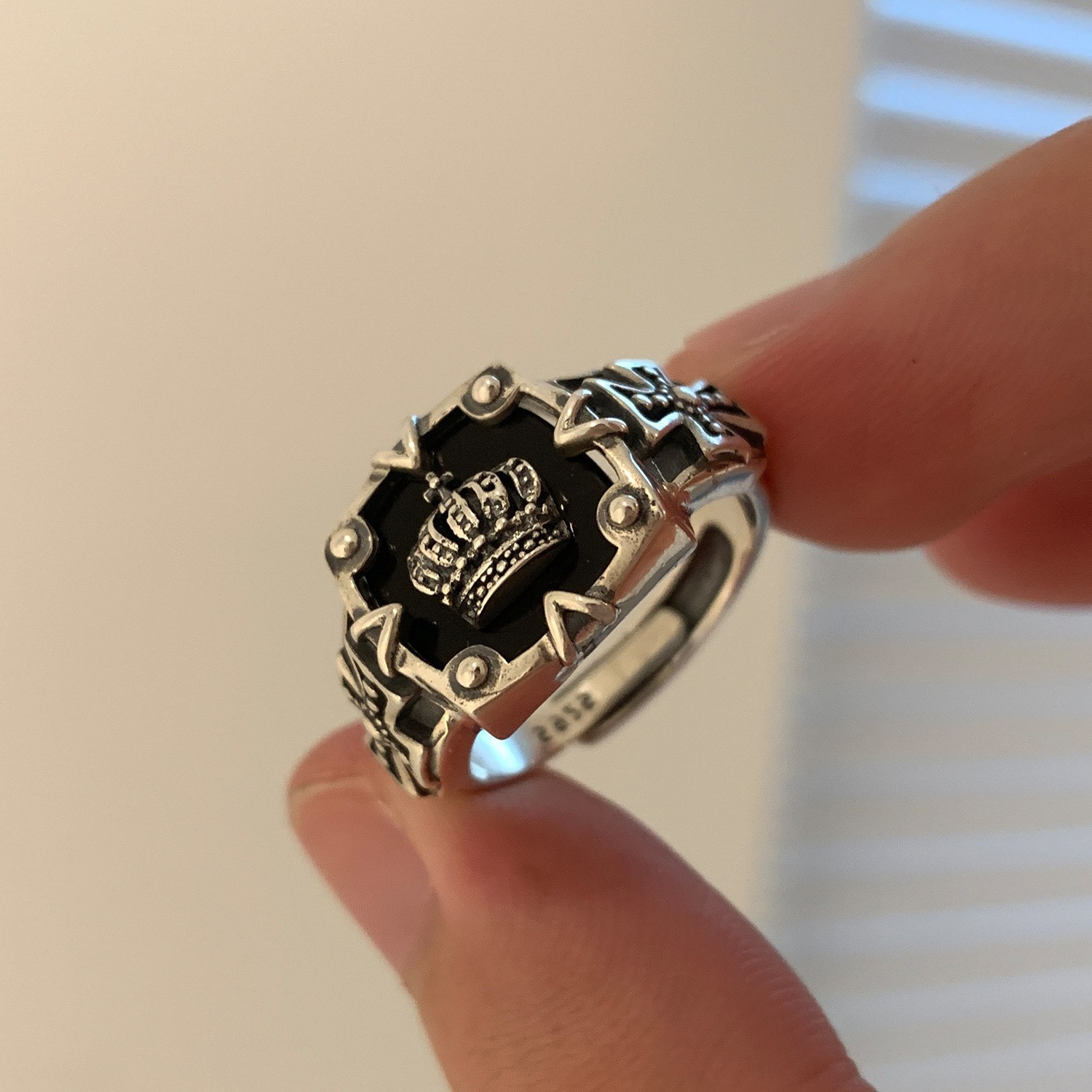 Korean Style S925 Silver Crown Ring 6