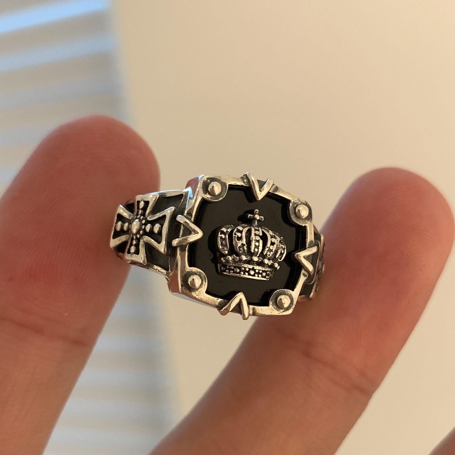 Korean Style S925 Silver Crown Ring 3