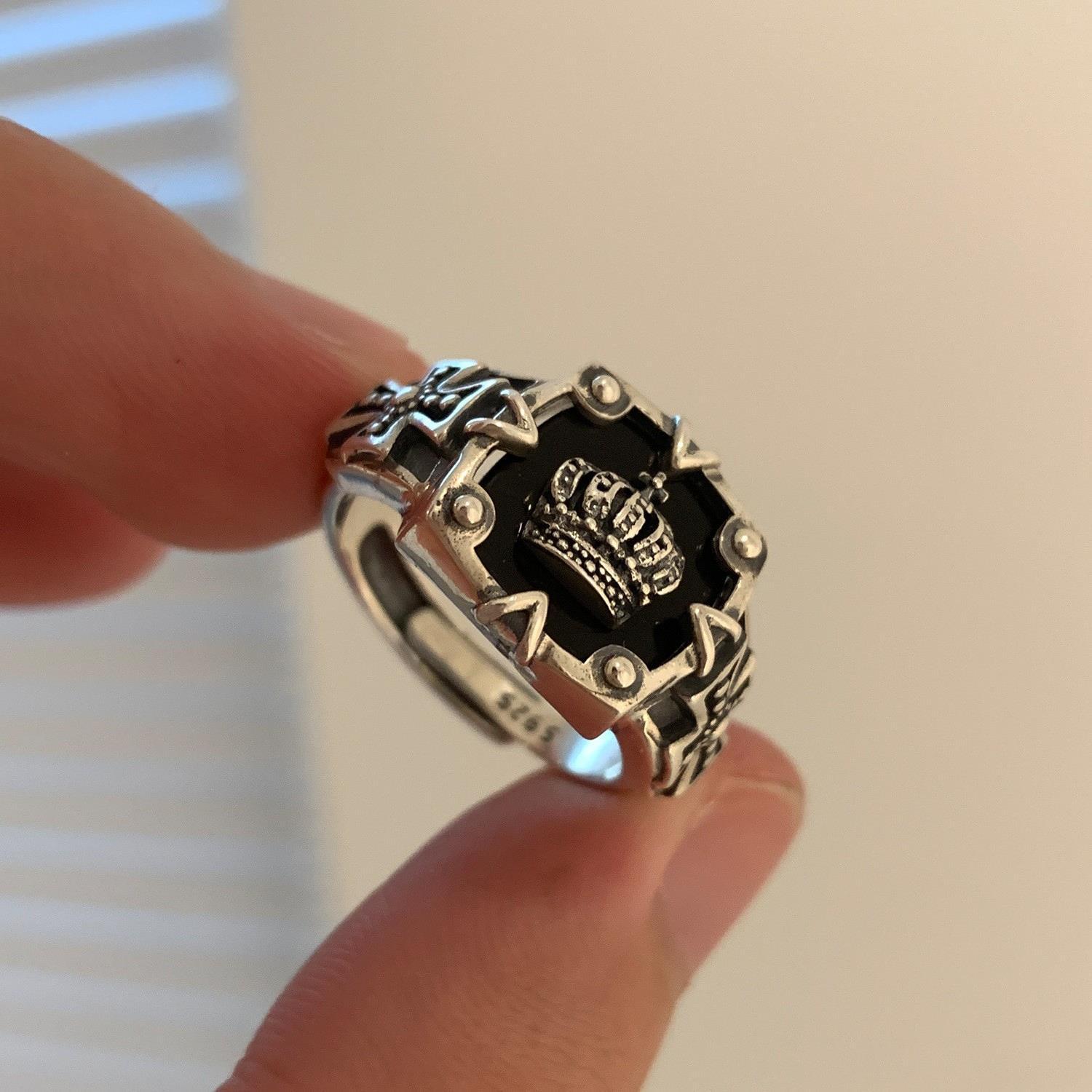 Korean Style S925 Silver Crown Ring 2