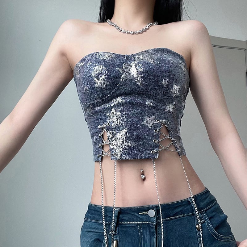 Cowboy Wind Sequins Brassiere Image 2