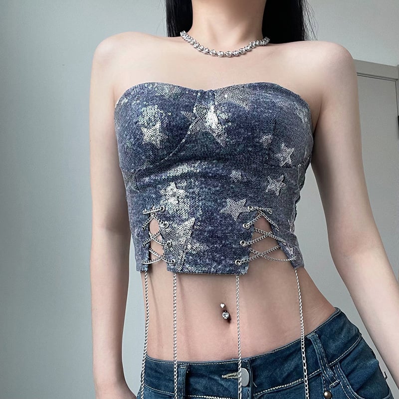 Cowboy Wind Sequins Brassiere Image 4