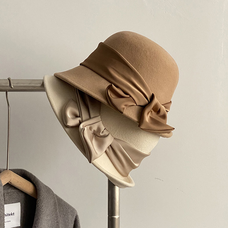 Women's Retro New Dome Bucket Hat White