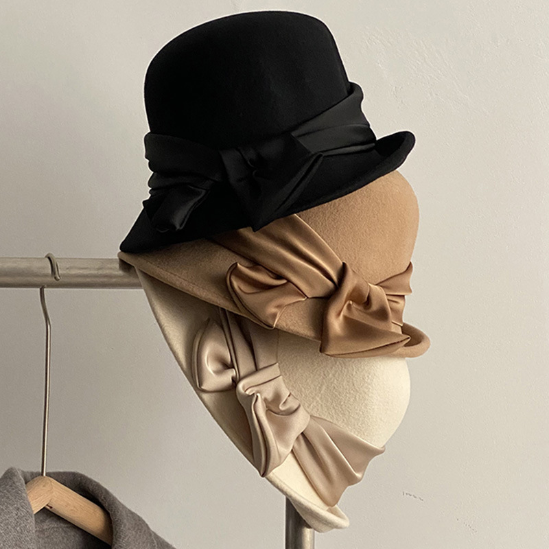 Women's Retro New Dome Bucket Hat Black