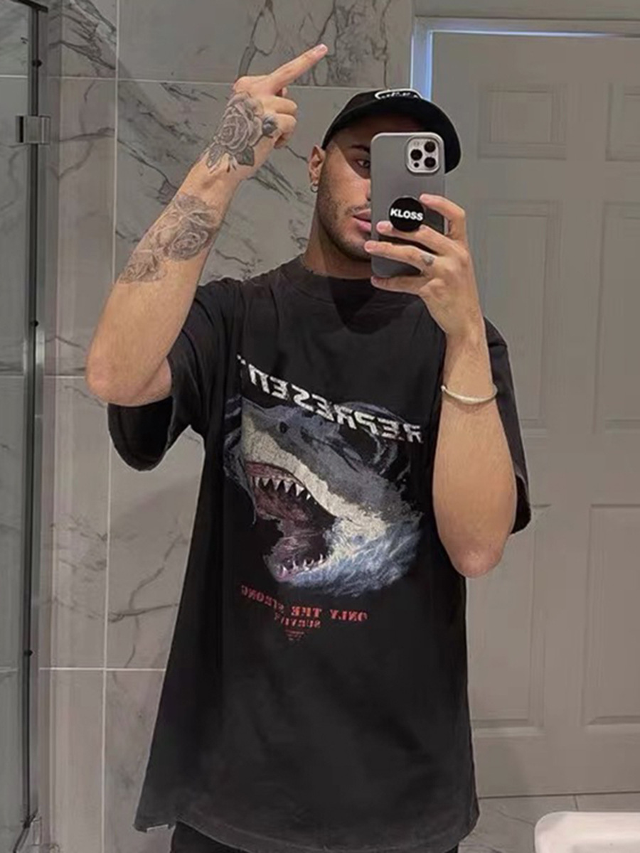 Shark Print Washed Short Sleeve - Image 3