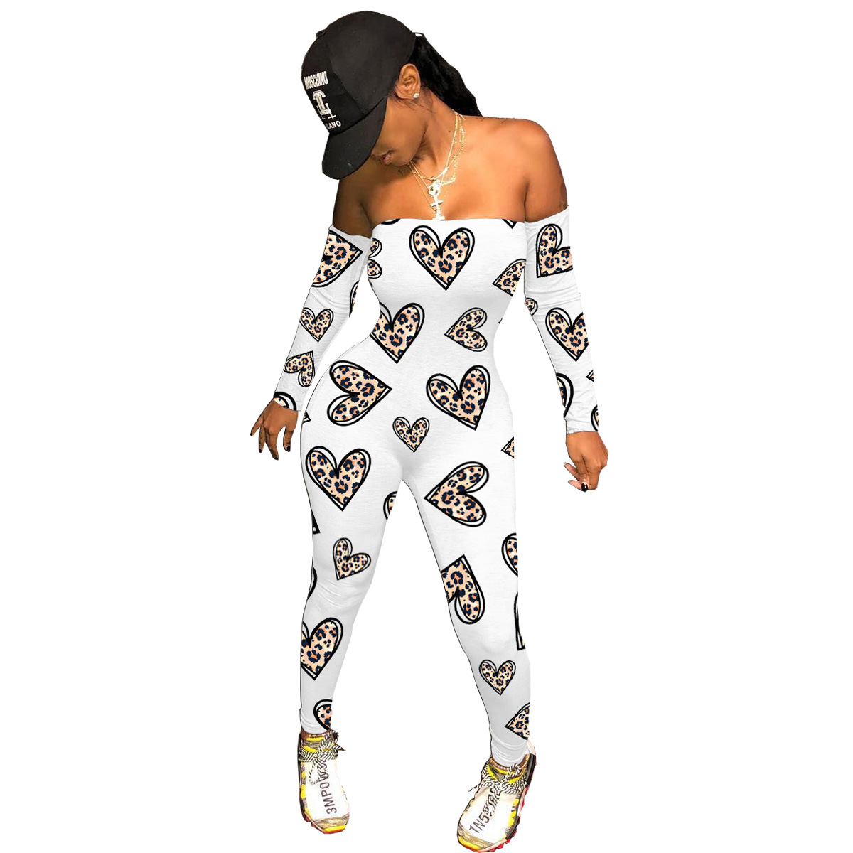 Sexy Strapless Print One-Piece Trousers Image 8