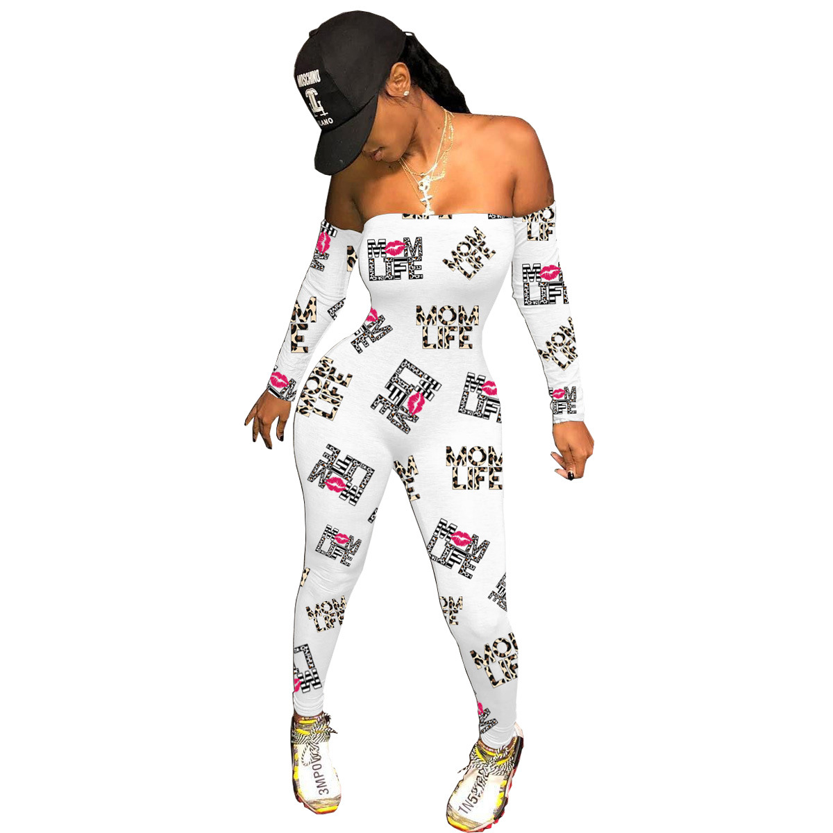 Sexy Strapless Print One-Piece Trousers Image 3
