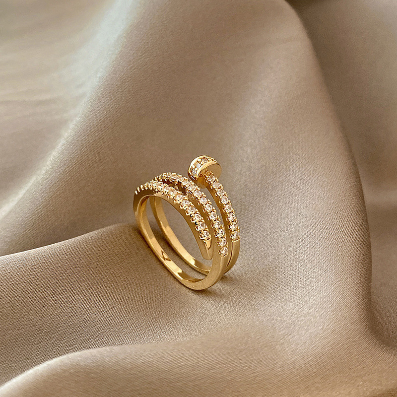 Spiral Nail Ring on Finger