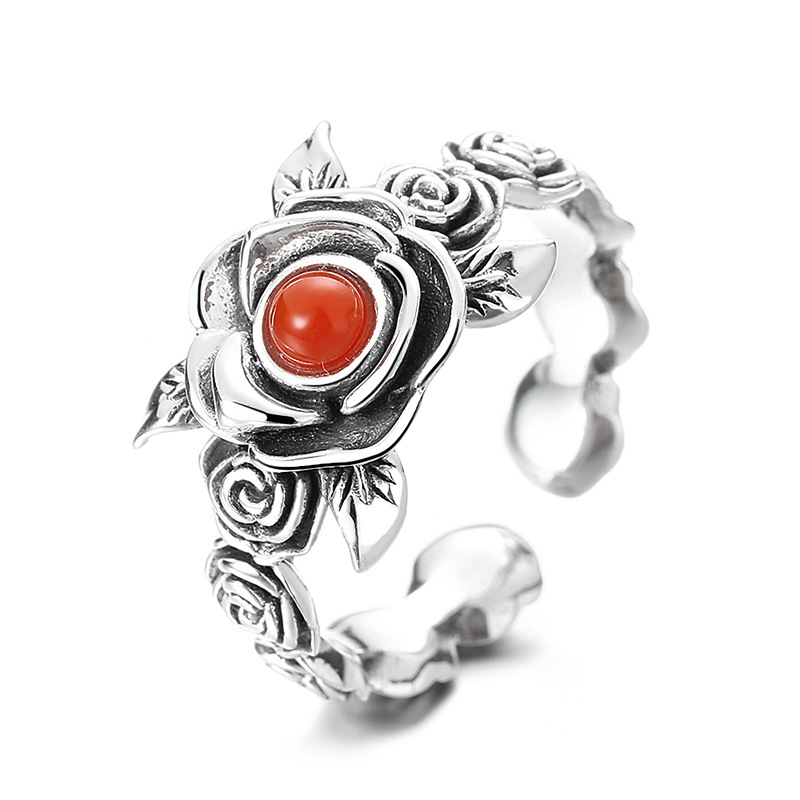 Vintage Distressed Rose Ring Image 4
